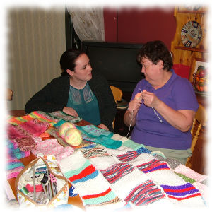 Knitting at Lee Cottage